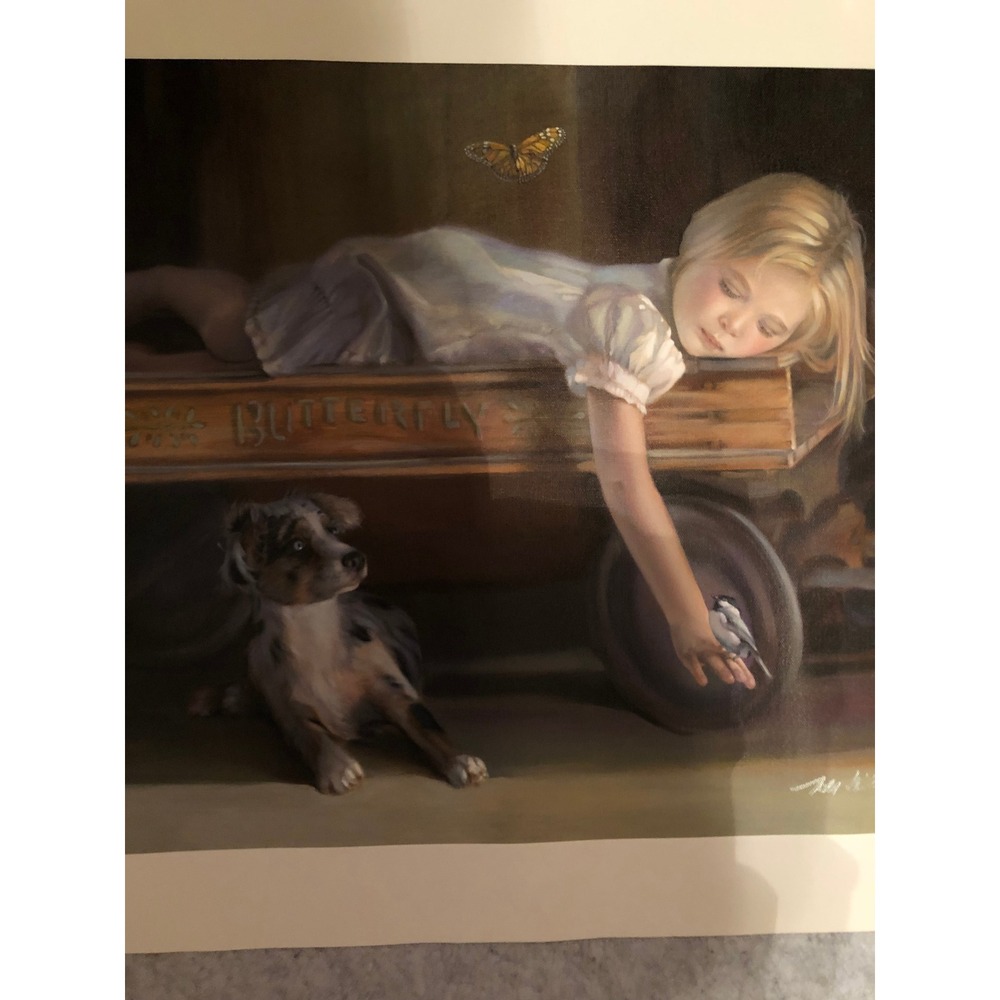 Nancy Noel Bird and Butterfly Canvas Print Signed Limited Edition 44/250 24x20